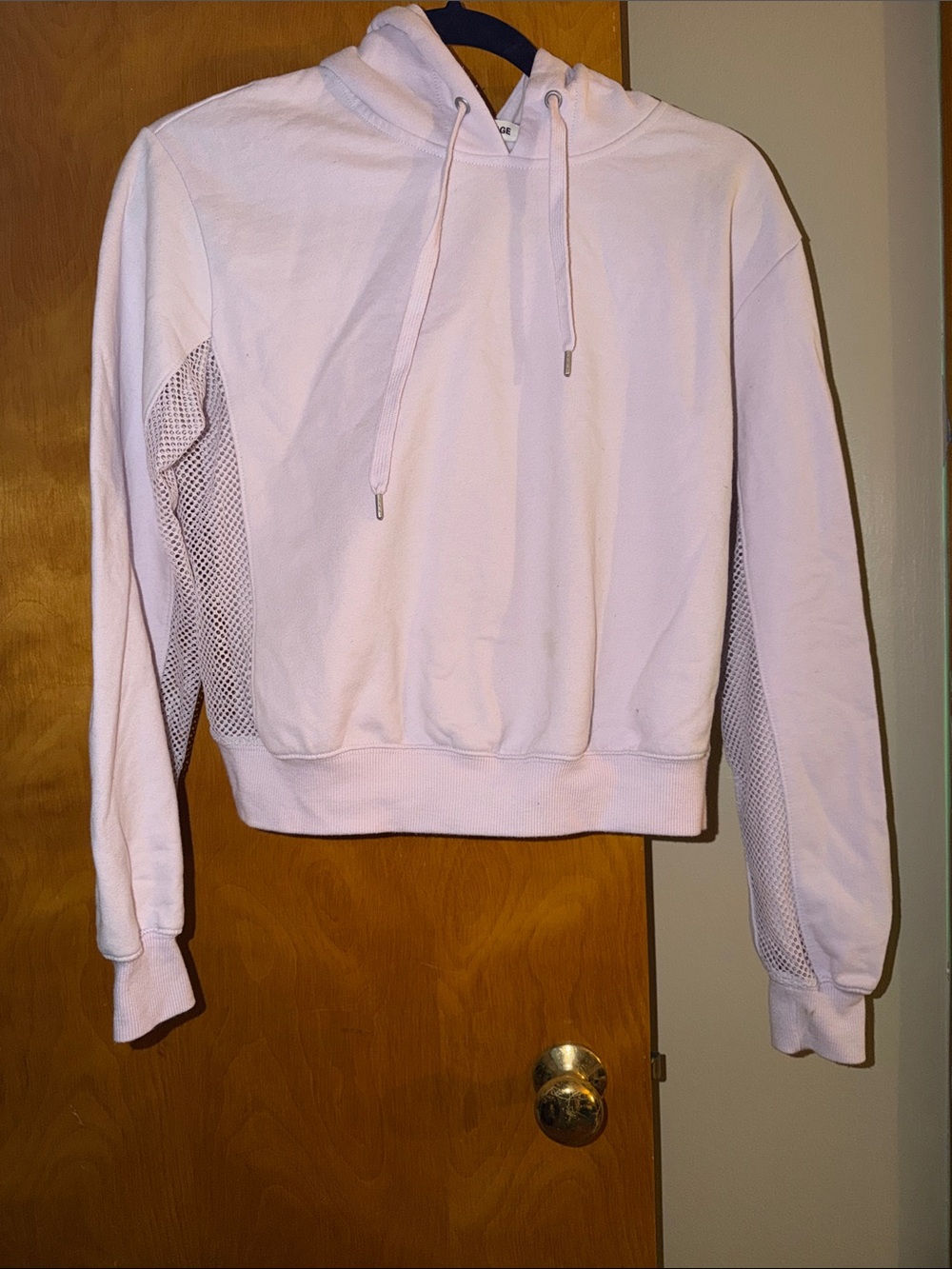 Women’s Pale Purple Hooded Sweatshirt with Mesh Side Panels